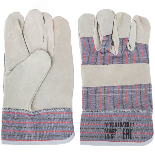Изображение товара Перчатки спилковые комбинированные 10.5'' (пар)