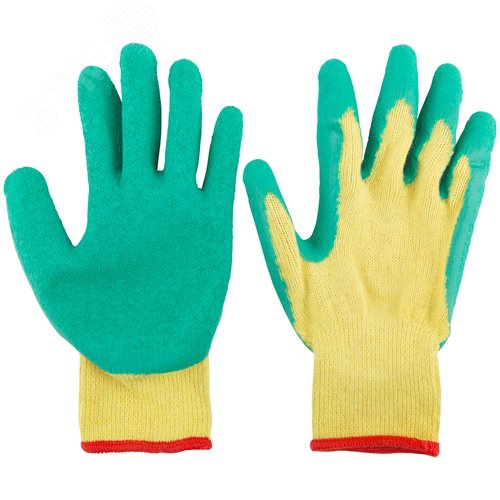 Изображение товара Перчатки х/б со вспененным латексным покрытием 10'' (пар)