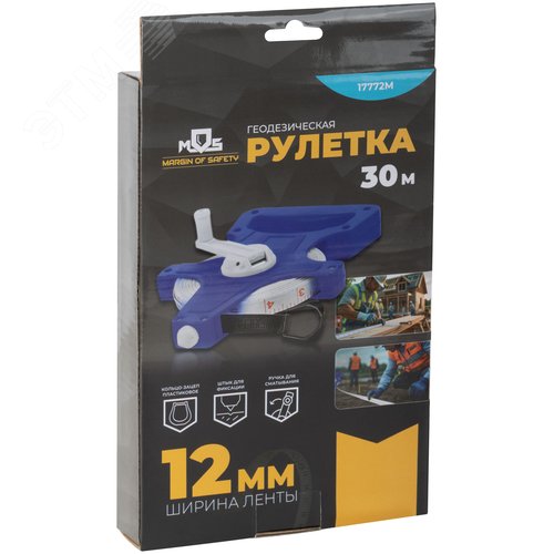 Рулетка геодезическая, открытый корпус, фибергласовая лента 30 м - фото 3