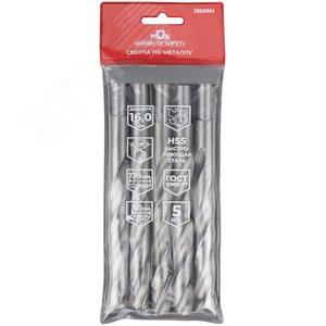 Сверла по металлу HSS, угол заточки 118град, 16,0X178 мм, (5 шт.) - фото 3