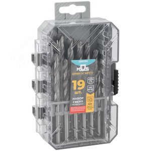 Набор сверл по металлу HSS, угол заточки 118град, пласт. кейс, 19 шт. (1-10мм, через 0,5мм) - фото 4