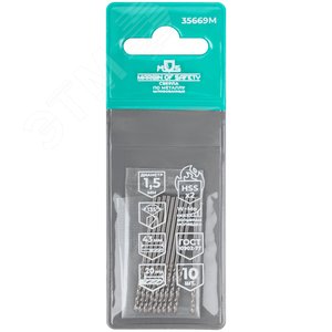 Сверла по металлу HSS шлифованные, угол заточки 135град, 1,5X43 мм (10 шт.) - фото 3