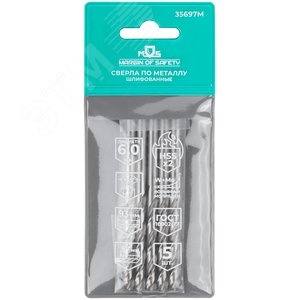 Сверла по металлу HSS шлифованные, угол заточки 135град, 6,0X93 мм (5 шт.) - фото 3