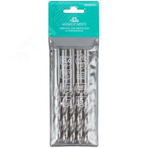 Сверла по металлу HSS шлифованные, угол заточки 135град, 10,0X133 мм (5 шт.) - фото 3