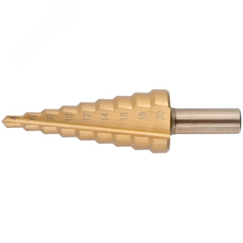 Изображение товара Сверло ступенчатое HSS по металлу, 9 ступеней, 4-20 мм (шт)