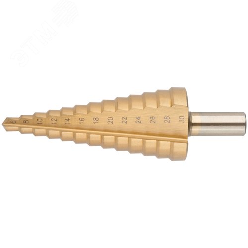 Изображение товара Сверло ступенчатое HSS по металлу, 13 ступеней, 6-30 мм (шт)