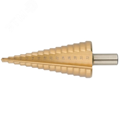 Сверло ступенчатое HSS по металлу, 15 ступеней, 4-32 мм - фото 1