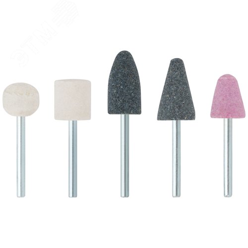 Изображение товара Шарошки абразивные по металлу, 5 шт, хвостовик 3 мм (шт)