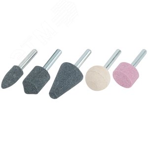 Шарошки абразивные по металлу, 5 шт, хвостовик 6 мм - фото 2