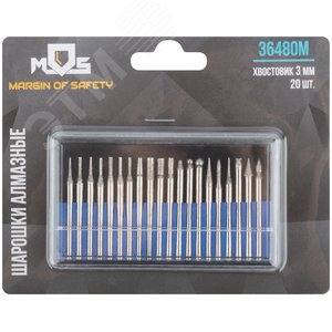 Шарошки, усиленная сталь с алмазным напылением, штифт диаметр 3 мм, 20 шт - фото 3