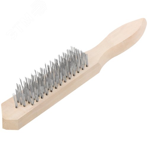 Корщетка ручная, деревянная рукоятка 280 мм, 5-ти рядная - фото 2