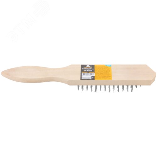 Корщетка ручная, деревянная рукоятка 280 мм, 5-ти рядная - фото 3