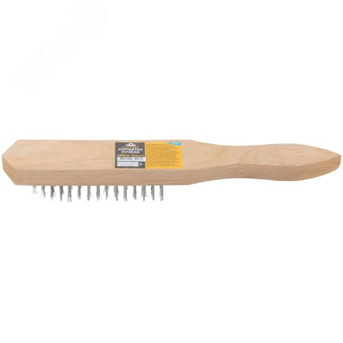 Корщетка ручная, деревянная рукоятка 280 мм, 6-ти рядная - фото 3