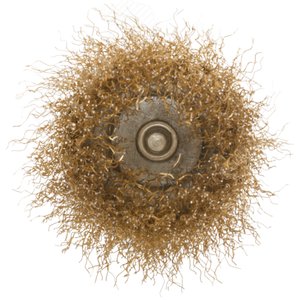 Кордщетка, тип ''чашка'', со штифтом, стальная латунированная волнистая проволока 75 мм - фото 2