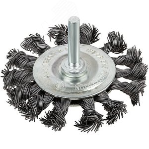 Изображение товара Кордщетка, тип ''колесо'', со штифтом, стальная витая проволока 75 мм (шт)