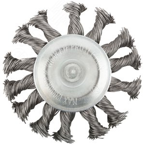Кордщетка, тип ''колесо'', со штифтом, стальная витая проволока 75 мм - фото 2