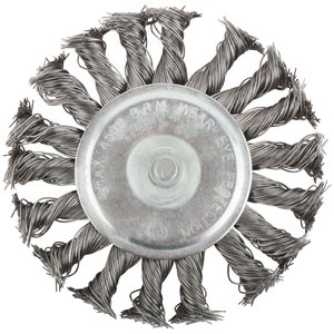 Кордщетка, тип ''колесо'', со штифтом, стальная витая проволока 100 мм - фото 2