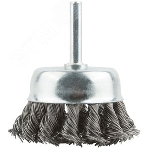 Кордщетка, тип ''чашка'', со штифтом, стальная витая проволока 65 мм - фото 3