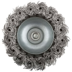 Кордщетка, тип ''чашка'', со штифтом, стальная витая проволока 75 мм - фото 2