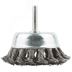Кордщетка, тип ''чашка'', со штифтом, стальная витая проволока 75 мм - фото 3