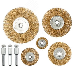 Изображение товара Корщетки со штифтом, набор 5 шт (колеса 25 / 38 / 50 / 63 / 75 мм) (шт)