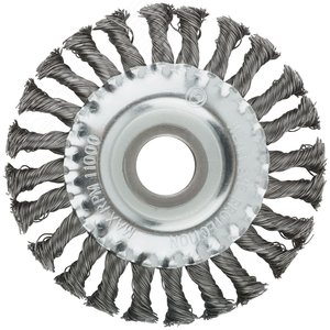 Кордщетка, тип ''колесо'', посадочный диаметр 22.2 мм, стальная витая проволока 125 мм - фото 2