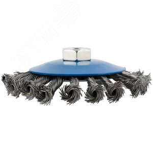 Кордщетка, тип ''колесо'' с наклоном, гайка М14, стальная витая проволока 115 мм - фото 3