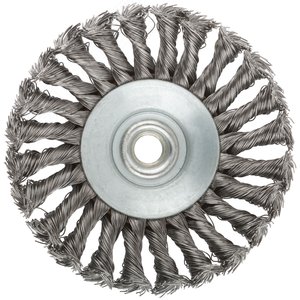 Кордщетка, тип ''колесо'' с наклоном, гайка М14, стальная витая проволока 125 мм - фото 4