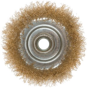 Кордщетка, тип ''чашка'', гайка М14, стальная латунированная волнистая проволока 100 мм - фото 4