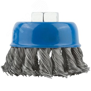 Кордщетка, тип ''чашка'', гайка М14, стальная витая проволока 65 мм - фото 4