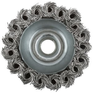 Кордщетка, тип ''чашка'', гайка М14, стальная витая проволока 75 мм - фото 2