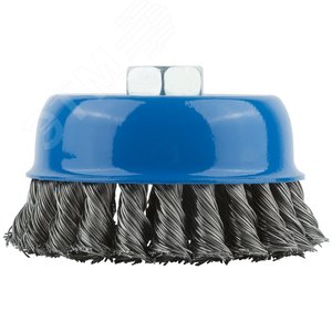 Кордщетка, тип ''чашка'', гайка М14, стальная витая проволока 100 мм - фото 4