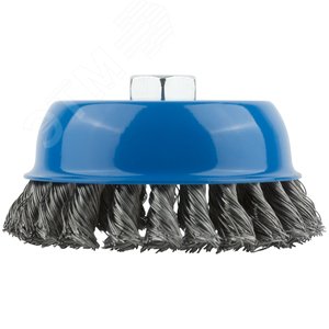 Кордщетка, тип ''чашка'', гайка М14, стальная витая проволока 125 мм - фото 4