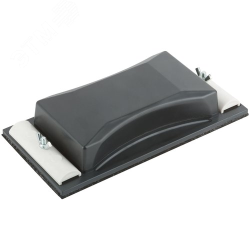 Изображение товара Держатель д/наждачной бумаги. пластиковый с металлическим прижимом, черный 210х105 мм (шт)