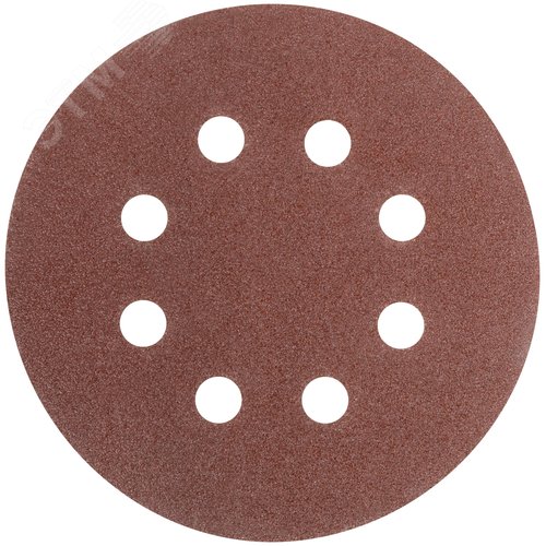 Изображение товара Круги шлифовальные с отверстиями (липучка), алюминий-оксидные, 125 мм, 5 шт Р 60 гибкая -14А (упак)