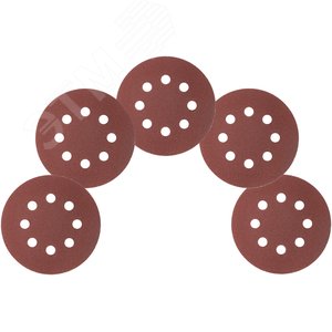 Круги шлифовальные с отверстиями (липучка), алюминий-оксидные, 125 мм, 5 шт Р 100 гибкая -14А - фото 4