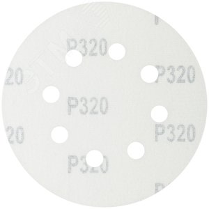 Круги шлифовальные с отверстиями (липучка), алюминий-оксидные, 125 мм, 5 шт. Р 320 - фото 2