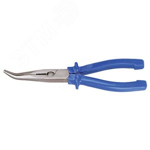 Тонкогубцы изогнутые ''Тор'', инстр. сталь, пластиковые ручки 160 мм - фото 1