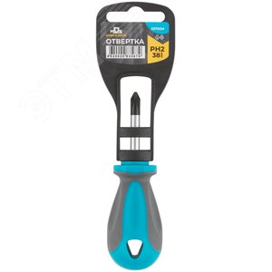 Отвертка, CrV сталь, прорезиненная ручка PH2X38 мм - фото 3