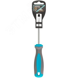 Отвертка, CrV сталь, прорезиненная ручка SL6X100 мм - фото 3