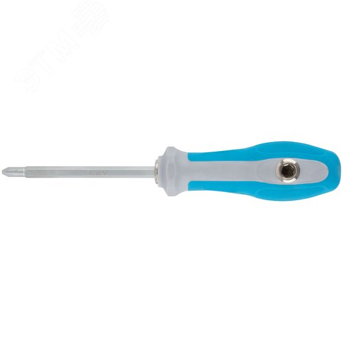 Изображение товара Отвертка с переставным жалом комбинированная, прямая и Т-обр., прорезиненная ручка, 6х120 мм PH2/SL6 (шт)