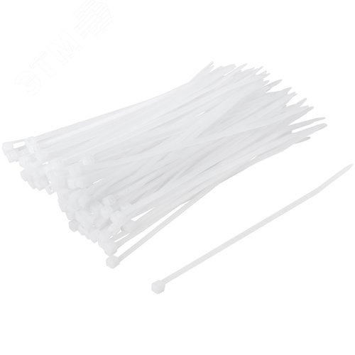 Хомуты нейлоновые для проводов, белые 100 шт., 2,5х120 мм - фото 2