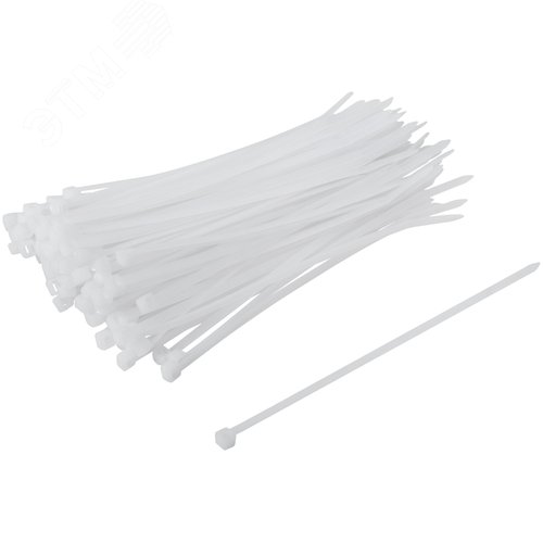 Хомуты нейлоновые для проводов, белые 100 шт., 3,6х150 мм - фото 2