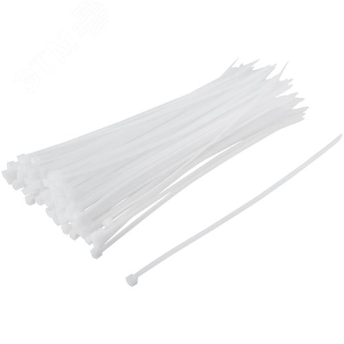 Хомуты нейлоновые для проводов, белые 100 шт., 3,6х200 мм - фото 2