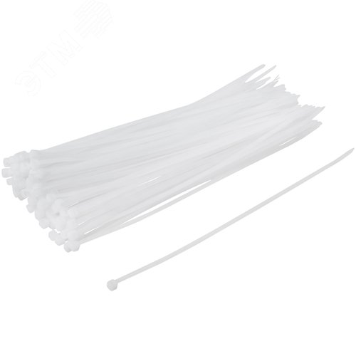 Хомуты нейлоновые для проводов, белые 100 шт., 3,6х250 мм - фото 2