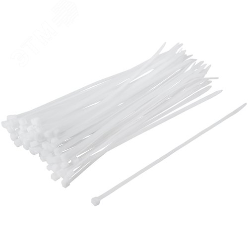 Хомуты нейлоновые для проводов, белые 100 шт., 4,8х250 мм - фото 2
