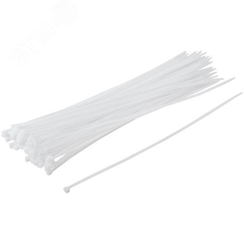 Хомуты нейлоновые для проводов, белые 100 шт., 4,8х400 мм - фото 2