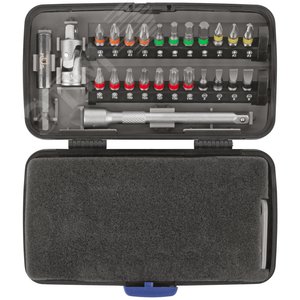 Мини-набор инструмента (биты, головки, вороток, удлинитель), 38 шт - фото 7