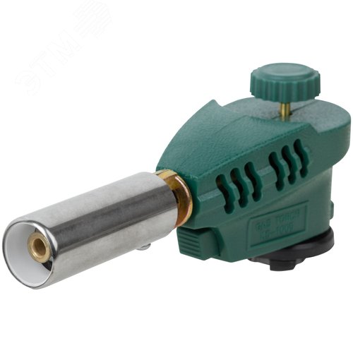 Горелка газовая на цанговый баллон, пласт.корпус, с пьезоподжигом, сопло 22 мм - фото 2