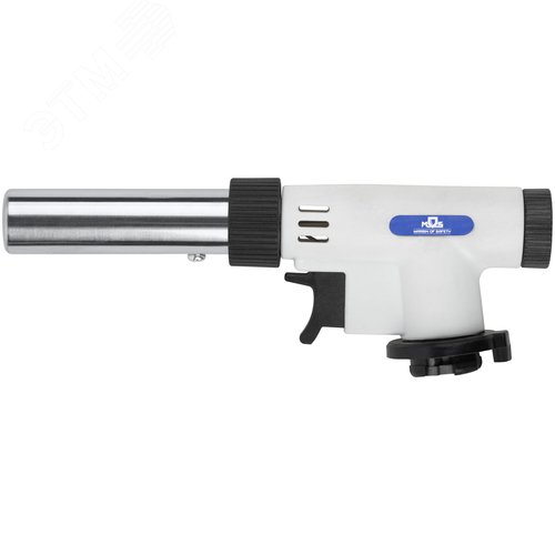 Горелка газовая на цанговый баллон, пласт.корпус, с пьезоподжигом, вращение 360°, регулир.формы пламени, сопло 22 мм - фото 1